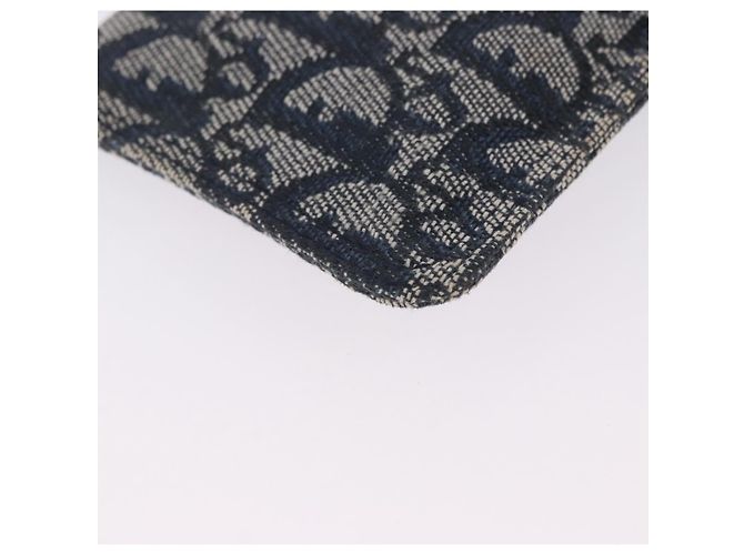 Pouch Christian Dior Trotter Canvas Navy Silver Auth 203455A Argento Blu navy - vista 15