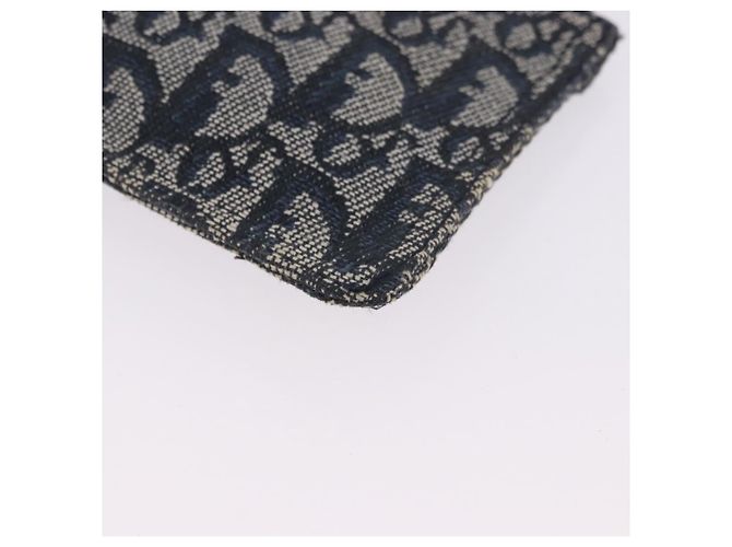Pouch Christian Dior Trotter Canvas Navy Silver Auth 203455A Argento Blu navy - vista 16