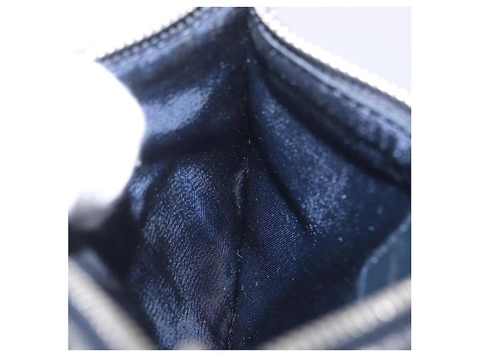 Pouch Christian Dior Trotter Canvas Navy Silver Auth 203455A Argento Blu navy - vista 19