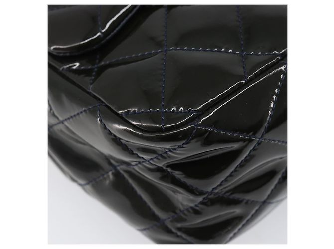 Bolso CHANEL Chain Matelasse 30 de cuero charol Verde Plata CC Auth 200422V - vista 15