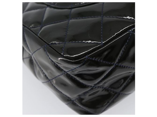Bolso CHANEL Chain Matelasse 30 de cuero charol Verde Plata CC Auth 200422V - vista 17