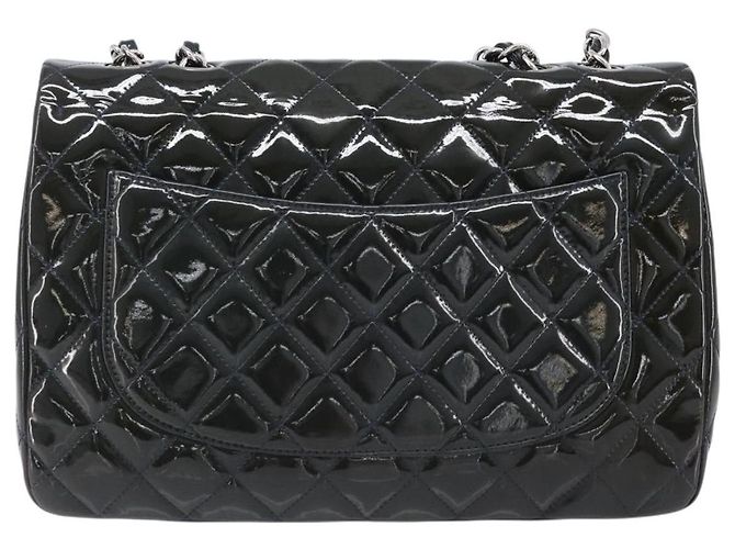 Bolso CHANEL Chain Matelasse 30 de cuero charol Verde Plata CC Auth 200422V - vista 2