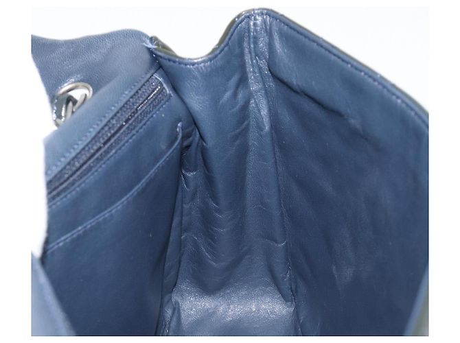 Bolso CHANEL Chain Matelasse 30 de cuero charol Verde Plata CC Auth 200422V - vista 21