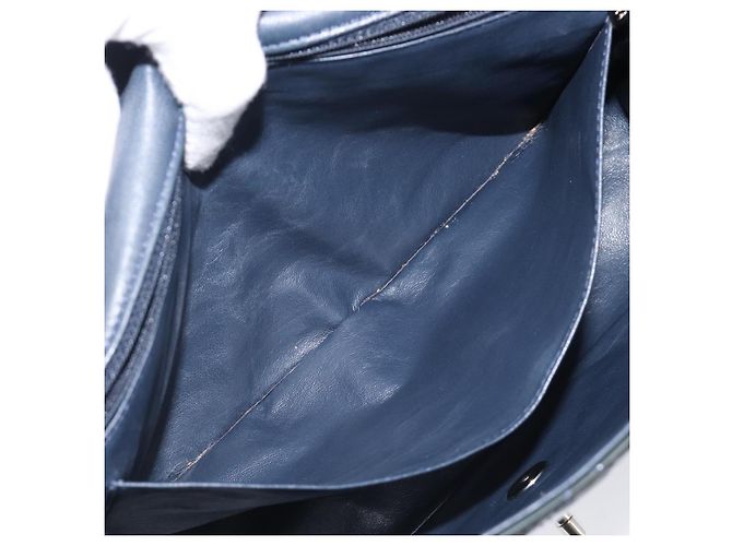 Bolso CHANEL Chain Matelasse 30 de cuero charol Verde Plata CC Auth 200422V - vista 25