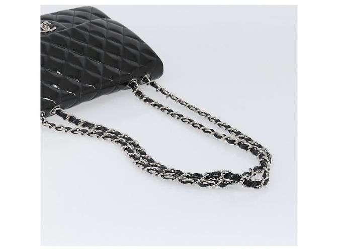 Bolso CHANEL Chain Matelasse 30 de cuero charol Verde Plata CC Auth 200422V - vista 7