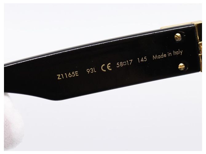 LOUIS VUITTON 1.1 Millionaire Sunglasses Plastic Black Gold Z1165E Auth 203374M Nero - vista 11