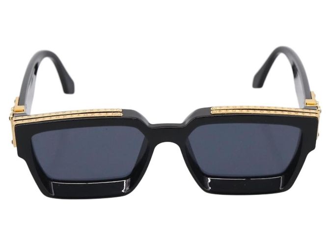 LOUIS VUITTON 1.1 Millionaire Sunglasses Plastic Black Gold Z1165E Auth 203374M Nero - vista 13