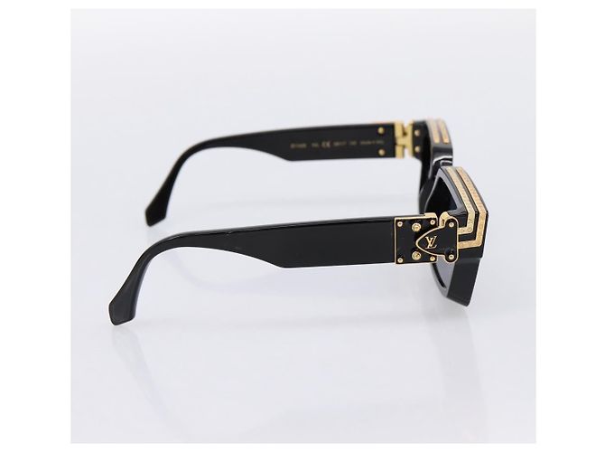 LOUIS VUITTON 1.1 Millionaire Sunglasses Plastic Black Gold Z1165E Auth 203374M Nero - vista 3