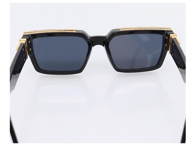LOUIS VUITTON 1.1 Millionaire Sunglasses Plastic Black Gold Z1165E Auth 203374M Nero - vista 9