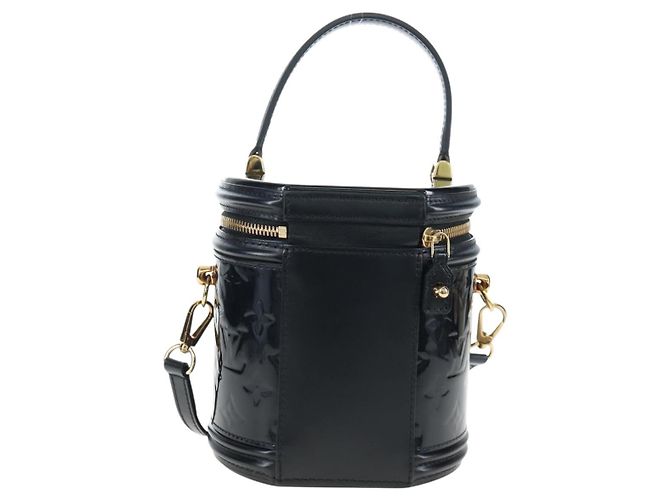 LOUIS VUITTON Monogram Vernis Cannes PM Hand Bag Black M53997 LV Auth 200965SAM Nero - vista 2