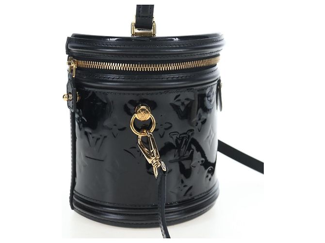 LOUIS VUITTON Monogram Vernis Cannes PM Hand Bag Black M53997 LV Auth 200965SAM Nero - vista 4
