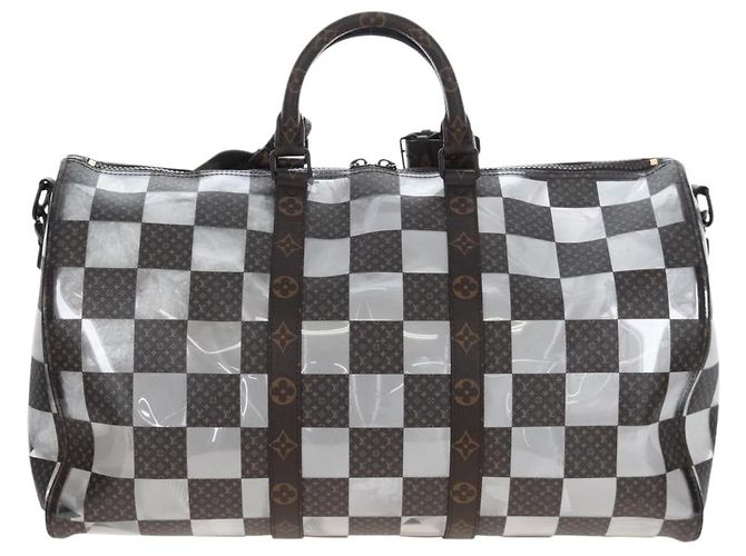 Borsa LOUIS VUITTON monogram chess Keepall Bandouliere 50 M20864 LV Auth 199399SM Monogramma - vista 2