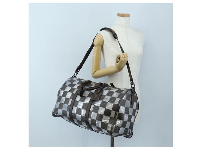Borsa LOUIS VUITTON monogram chess Keepall Bandouliere 50 M20864 LV Auth 199399SM Monogramma - vista 30