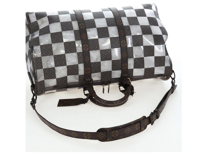 Borsa LOUIS VUITTON monogram chess Keepall Bandouliere 50 M20864 LV Auth 199399SM Monogramma - vista 8