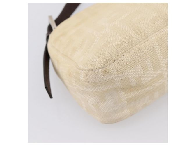 Borsa a tracolla FENDI Zucca Canvas Mamma Baguette Beige Silver Auth 202919V Argento - vista 14