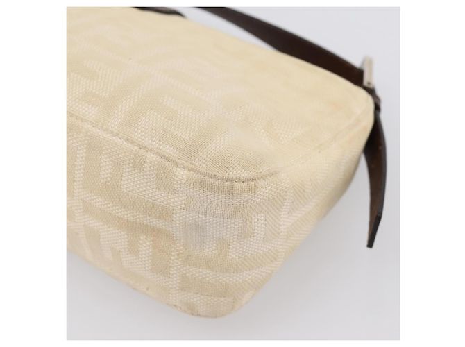 Borsa a tracolla FENDI Zucca Canvas Mamma Baguette Beige Silver Auth 202919V Argento - vista 15