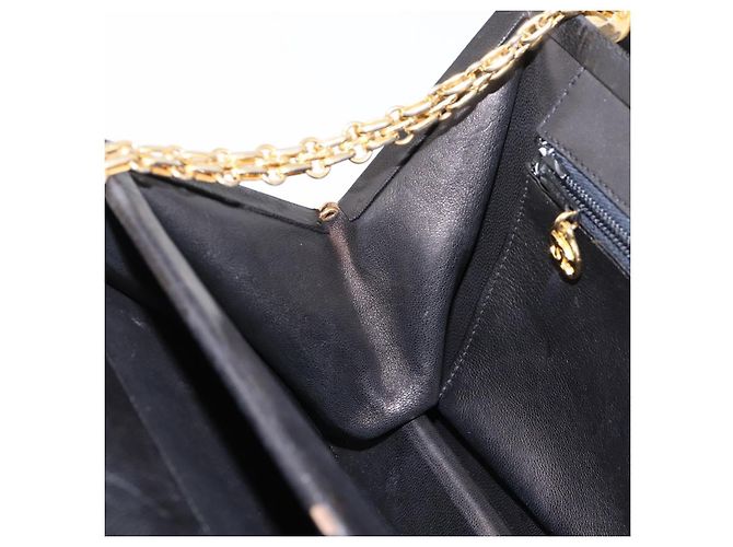Borsa a tracolla CHANEL Matelasse con catena in pelle d'agnello nera e oro CC Auth 200758V Nero D'oro - vista 18