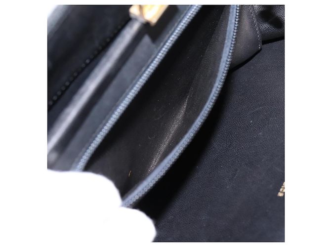 Borsa a tracolla CHANEL Matelasse con catena in pelle d'agnello nera e oro CC Auth 200758V Nero D'oro - vista 20