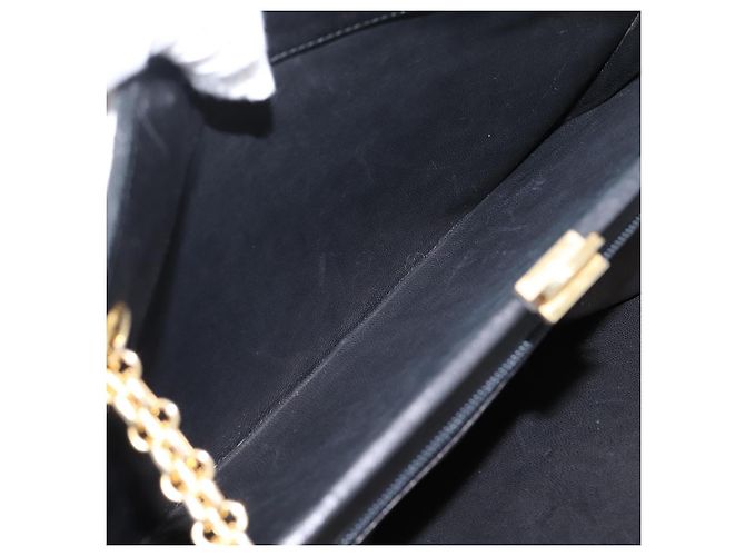 Borsa a tracolla CHANEL Matelasse con catena in pelle d'agnello nera e oro CC Auth 200758V Nero D'oro - vista 21