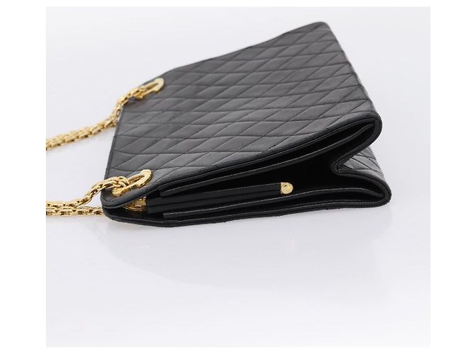 Borsa a tracolla CHANEL Matelasse con catena in pelle d'agnello nera e oro CC Auth 200758V Nero D'oro - vista 3