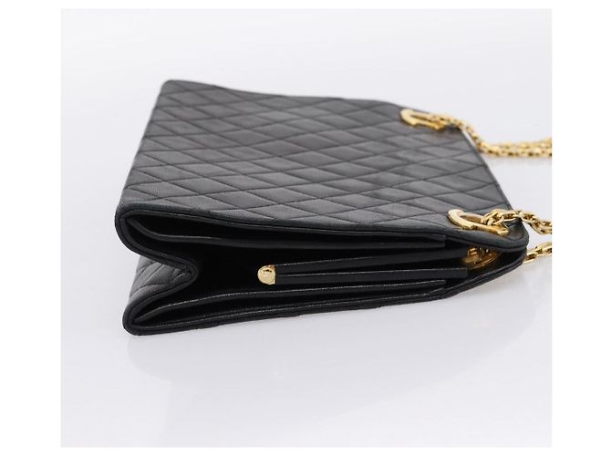 Borsa a tracolla CHANEL Matelasse con catena in pelle d'agnello nera e oro CC Auth 200758V Nero D'oro - vista 4