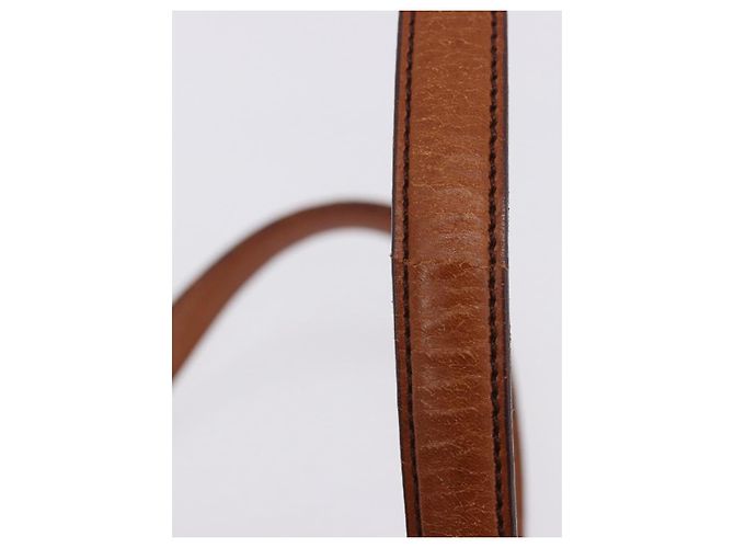 Bolsa de Ombro PRADA em Couro Marrom Prata Auth 202998 - vista 10