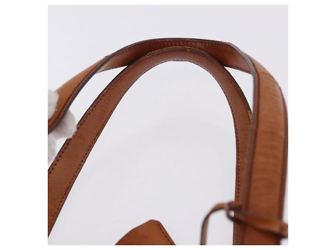 Bolsa de Ombro PRADA em Couro Marrom Prata Auth 202998 - vista 14
