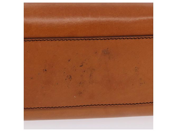 Bolsa de Ombro PRADA em Couro Marrom Prata Auth 202998 - vista 15