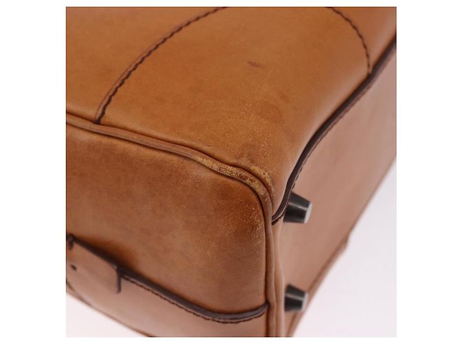 Bolsa de Ombro PRADA em Couro Marrom Prata Auth 202998 - vista 18