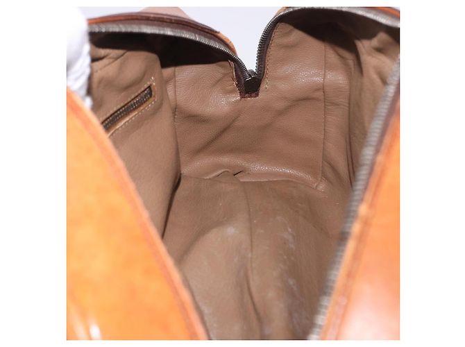 Bolsa de Ombro PRADA em Couro Marrom Prata Auth 202998 - vista 24