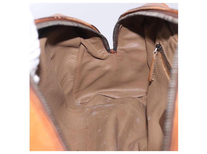 Bolsa de Ombro PRADA em Couro Marrom Prata Auth 202998 - vista 25