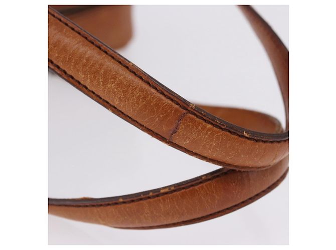 Bolsa de Ombro PRADA em Couro Marrom Prata Auth 202998 - vista 8