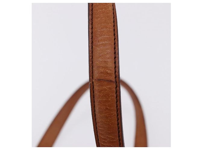 Bolsa de Ombro PRADA em Couro Marrom Prata Auth 202998 - vista 9