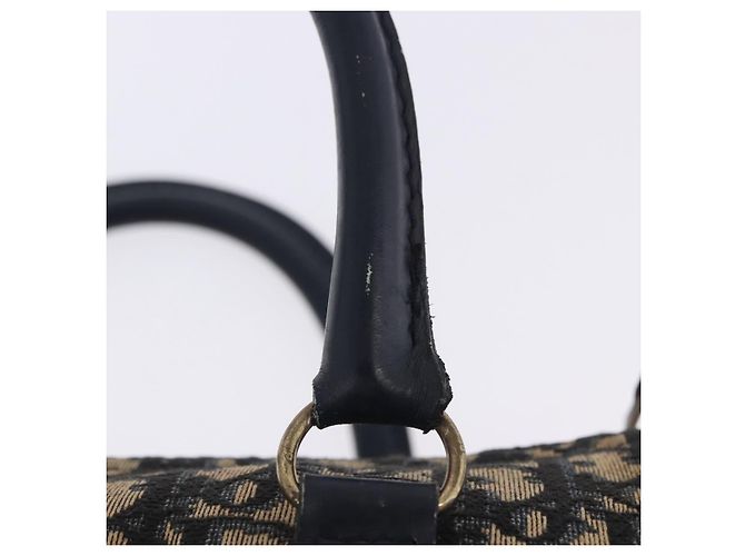 Borsa a mano Christian Dior Trotter Canvas Navy Gold Auth 203227 D'oro Blu navy - vista 10