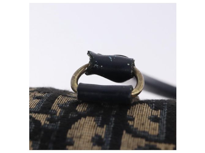 Borsa a mano Christian Dior Trotter Canvas Navy Gold Auth 203227 D'oro Blu navy - vista 11
