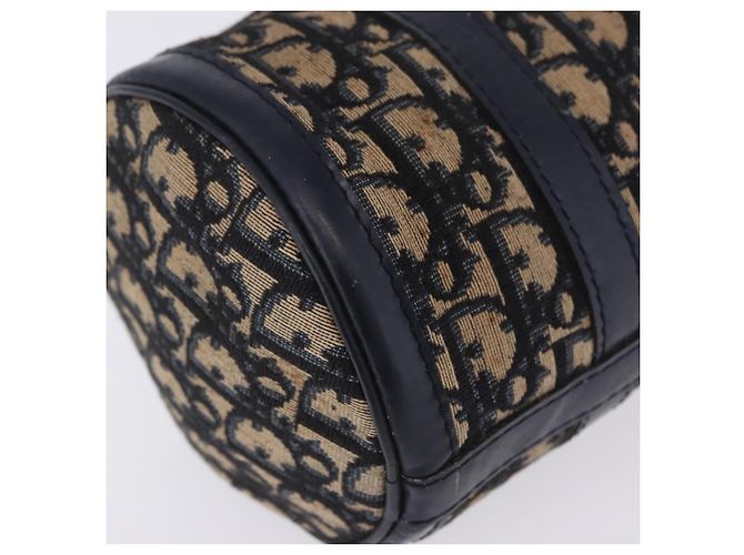 Borsa a mano Christian Dior Trotter Canvas Navy Gold Auth 203227 D'oro Blu navy - vista 19