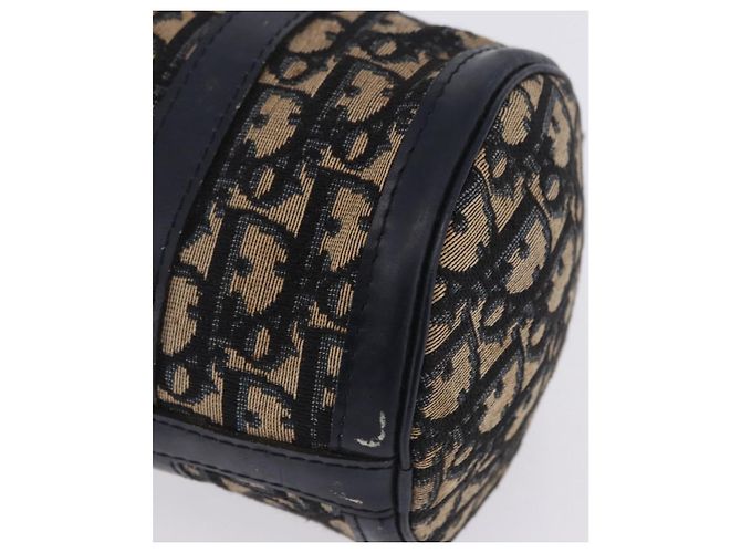 Borsa a mano Christian Dior Trotter Canvas Navy Gold Auth 203227 D'oro Blu navy - vista 20
