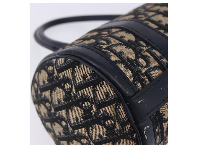Borsa a mano Christian Dior Trotter Canvas Navy Gold Auth 203227 D'oro Blu navy - vista 21