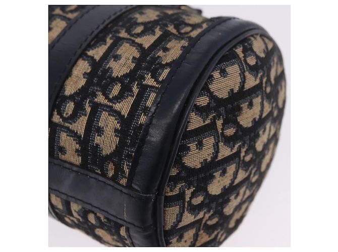 Borsa a mano Christian Dior Trotter Canvas Navy Gold Auth 203227 D'oro Blu navy - vista 22