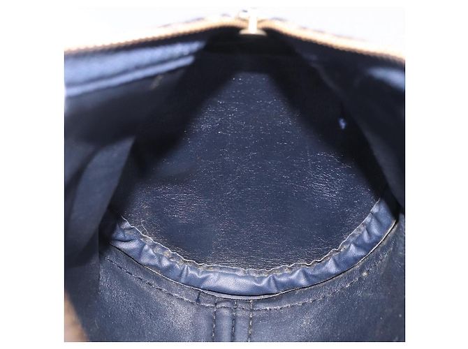 Borsa a mano Christian Dior Trotter Canvas Navy Gold Auth 203227 D'oro Blu navy - vista 25