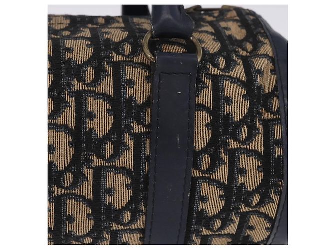 Borsa a mano Christian Dior Trotter Canvas Navy Gold Auth 203227 D'oro Blu navy - vista 4