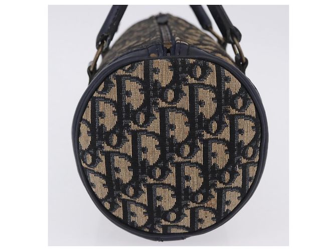 Borsa a mano Christian Dior Trotter Canvas Navy Gold Auth 203227 D'oro Blu navy - vista 5