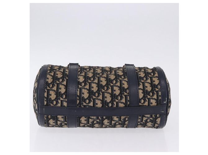 Borsa a mano Christian Dior Trotter Canvas Navy Gold Auth 203227 D'oro Blu navy - vista 7