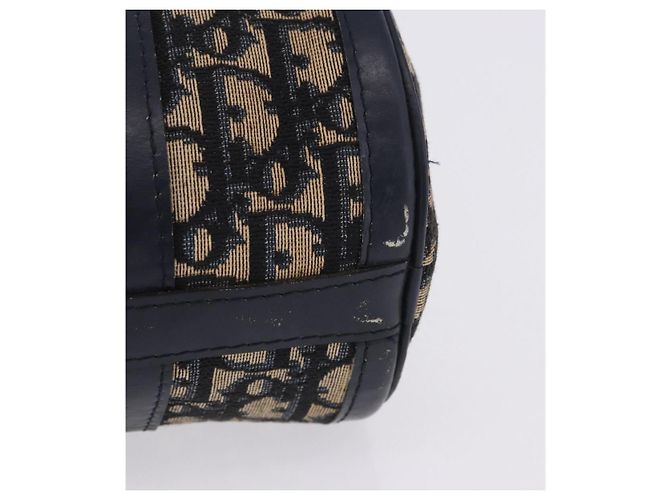 Borsa a mano Christian Dior Trotter Canvas Navy Gold Auth 203227 D'oro Blu navy - vista 8