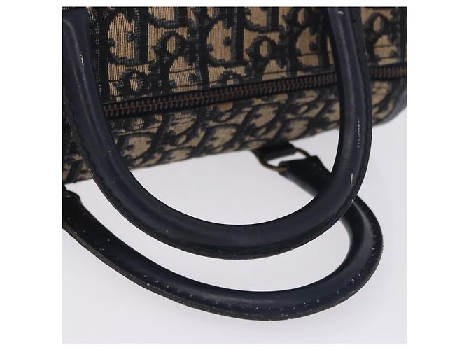 Borsa a mano Christian Dior Trotter Canvas Navy Gold Auth 203227 D'oro Blu navy - vista 9