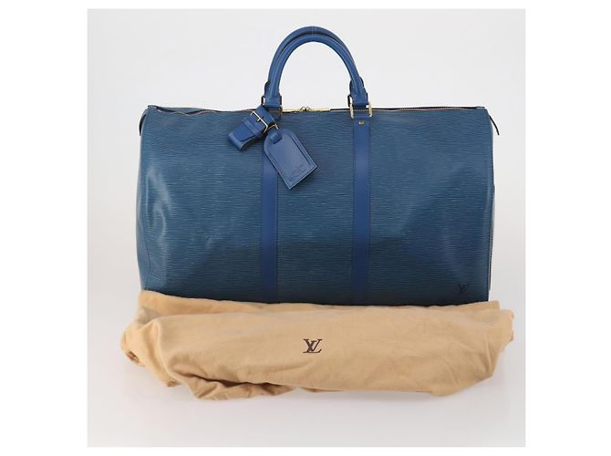 LOUIS VUITTON Epi Keepall 50 Boston Bag Blue M42965 LV Auth 197451A - vista 12