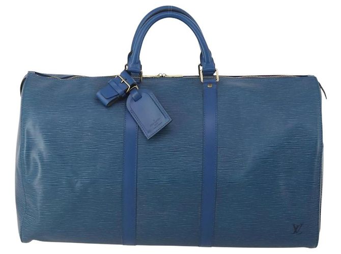 LOUIS VUITTON Epi Keepall 50 Boston Bag Blue M42965 LV Auth 197451A - vista 13