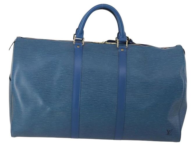 LOUIS VUITTON Epi Keepall 50 Boston Bag Blue M42965 LV Auth 197451A - vista 2