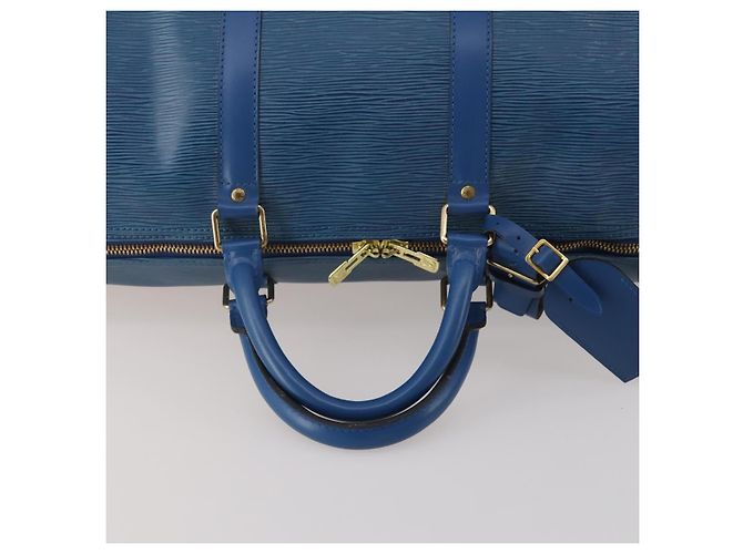 LOUIS VUITTON Epi Keepall 50 Boston Bag Blue M42965 LV Auth 197451A - vista 7