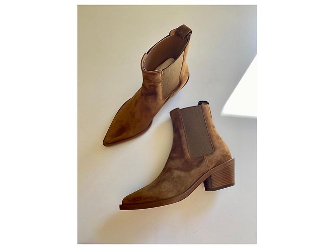 Gianvito Rossi Stivaletti in camoscio marrone - vista 10